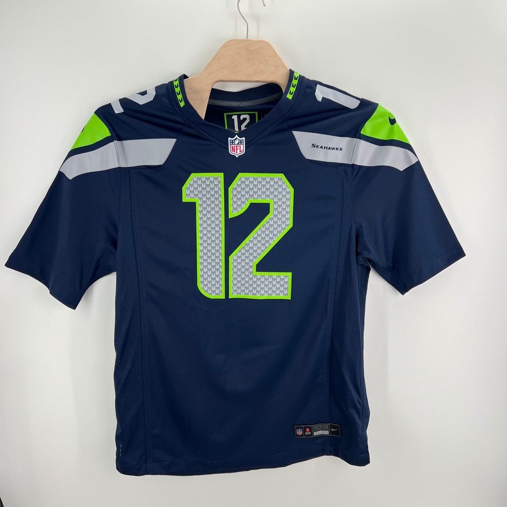 Nike Seattle Seahawks 12th Fan Jersey L Polyester Navy Blue Gameday Sportswear